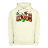 Pigment Pistachio Christmas coffee cups with Saint Bernard Urban Hoodie - RanaPortraitStore