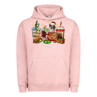 Pigment Salmon Christmas coffee cups with Saint Bernard Urban Hoodie - RanaPortraitStore