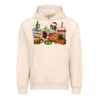 Sandshell Christmas coffee cups with Saint Bernard Urban Hoodie - RanaPortraitStore