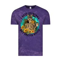 Cloud Purple I Hate Everyone But Coffee Helps Vintage Tee - FaDigitalArtStudio