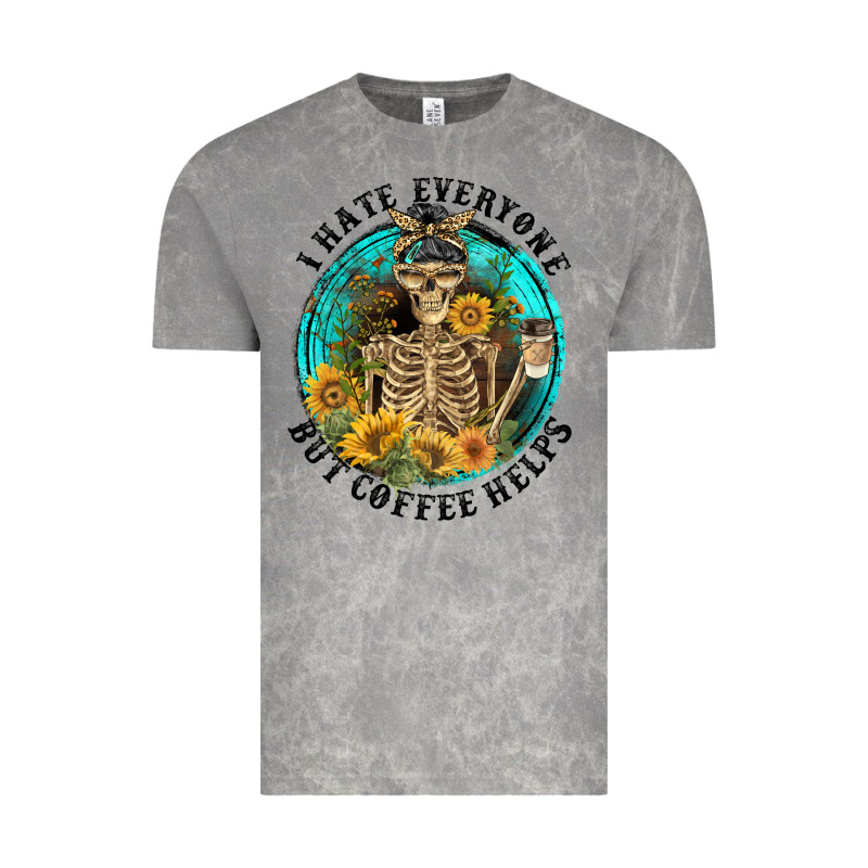 I Hate Everyone But Coffee Helps Vintage Tee by FaDigitalArtStudio | Teevron