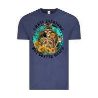 Vintage Denim I Hate Everyone But Coffee Helps Vintage Tee - FaDigitalArtStudio