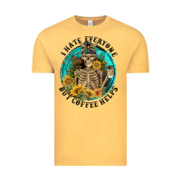 Vintage Mustard I Hate Everyone But Coffee Helps Vintage Tee - FaDigitalArtStudio