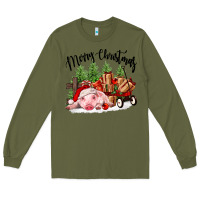 Army Green merry christmas pig Long Sleeve Tee - FaDigitalArtStudio