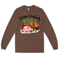 Chestnut merry christmas pig Long Sleeve Tee - FaDigitalArtStudio