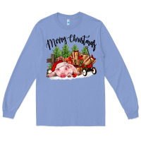 Colony Blue merry christmas pig Long Sleeve Tee - FaDigitalArtStudio