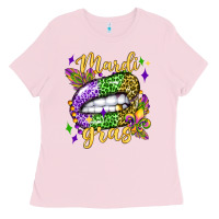Bubblegum Pink mardi gras with  lip olivia Ladies Tee - OliviaCreatesArt