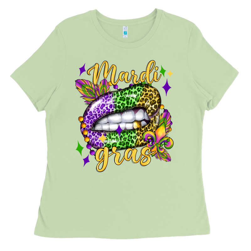 Mardi Gras With  Lip Olivia Ladies Tee by OliviaCreatesArt | Teevron