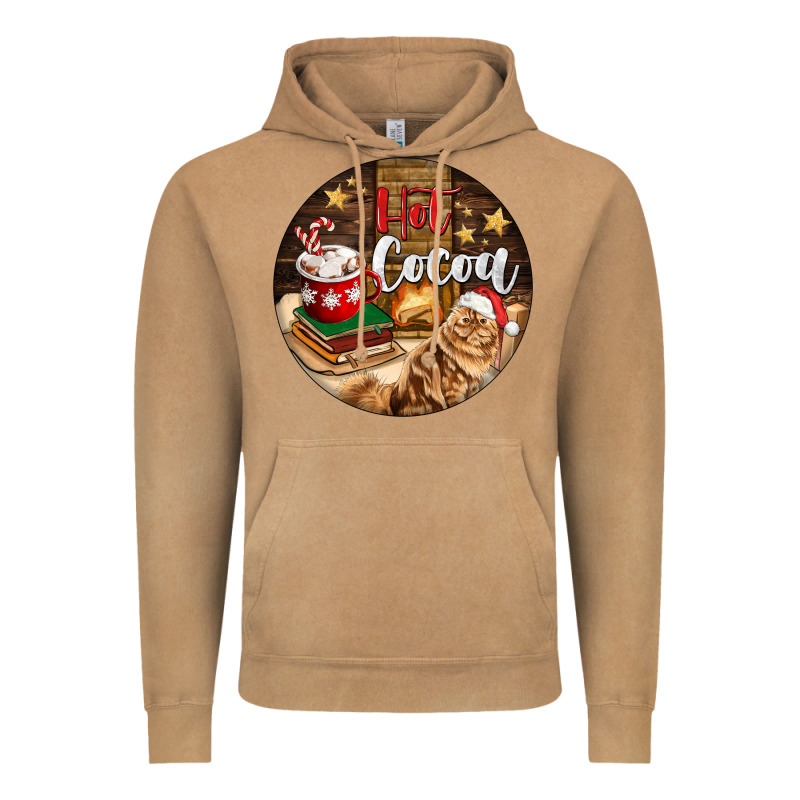 Hot Cocoa With Cat Vintage Hoodie by FaDigitalArtStudio | Teevron