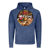 Vintage Denim Hot Cocoa With Cat Vintage Hoodie - FaDigitalArtStudio