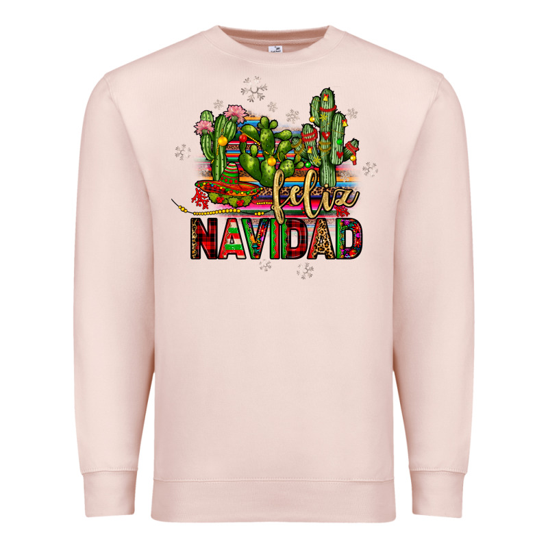 Feliz Navidad Cactus Premium Sweatshirt by JahusDesignShop | Teevron