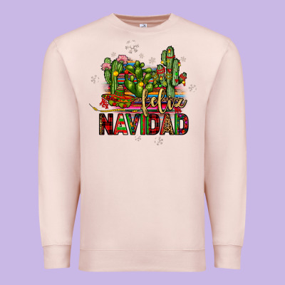 Feliz Navidad Cactus Premium Sweatshirt Designed By Jahusdesignshop