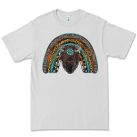 Dove Grey western rainbow with bison Premium Tee - RanaPortraitStore