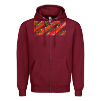 Burgundy leopar and cowhide with mistletoe Zipper Hoodie - AdoDesignShop