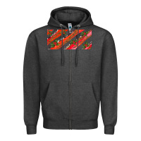 Charcoal Heather leopar and cowhide with mistletoe Zipper Hoodie - AdoDesignShop