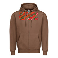 Chestnut leopar and cowhide with mistletoe Zipper Hoodie - AdoDesignShop