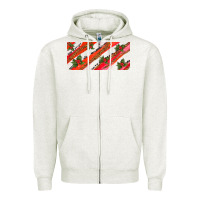 Oatmeal Heather leopar and cowhide with mistletoe Zipper Hoodie - AdoDesignShop