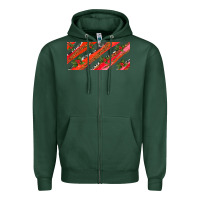 Sports Green leopar and cowhide with mistletoe Zipper Hoodie - AdoDesignShop