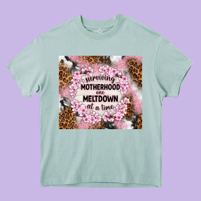 Surviving Motherhood One Meltdown At The Time Heavy Core Tee Designed By Tumblerdesignbyshophia