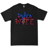 Black police wife with lightning bolt Premium Tee - CowGirlArtShop
