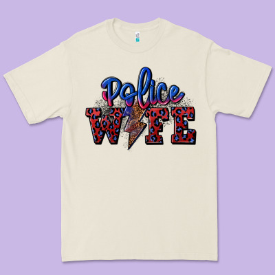 Police Wife With Lightning Bolt Premium Tee Designed By Cowgirlartshop