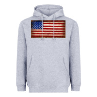 Heather Grey American flag Heavyweight Hoodie - JahusDesignShop