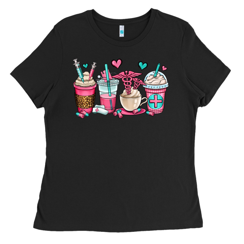 Nurse Coffee Cups Ladies Tee by OliviaCreatesArt | Teevron