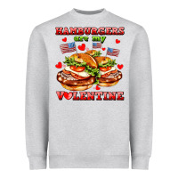 Heather Grey hamburger are my valentine Heavyweight Sweatshirt - AdoDesignShop