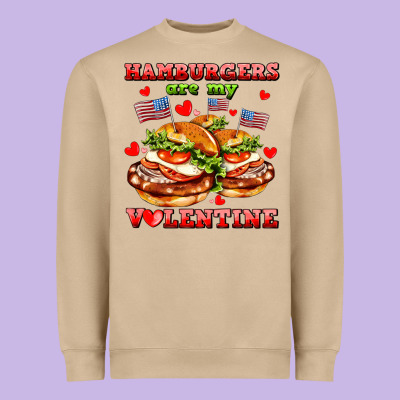 Hamburger Are My Valentine Heavyweight Sweatshirt Designed By Adodesignshop