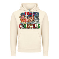 Vintage Artic Merry Christmas Santa Sleigh Vintage Hoodie - FaDigitalArtStudio