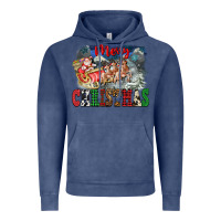 Vintage Denim Merry Christmas Santa Sleigh Vintage Hoodie - FaDigitalArtStudio
