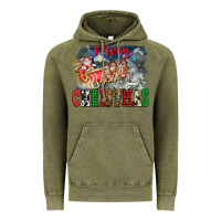 Vintage Olive Merry Christmas Santa Sleigh Vintage Hoodie - FaDigitalArtStudio