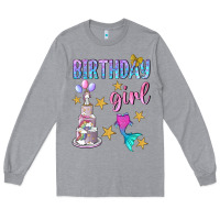 Heather Grey birthday girl Long Sleeve Tee - BundleAndBundleShop