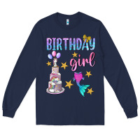 Navy birthday girl Long Sleeve Tee - BundleAndBundleShop