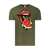 Vintage Olive Watermelon Tongue Vintage Tee - Jasminsmagicworld