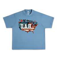 Pebble Blue All american dad Urban Heavy Tee - FaDigitalArtStudio