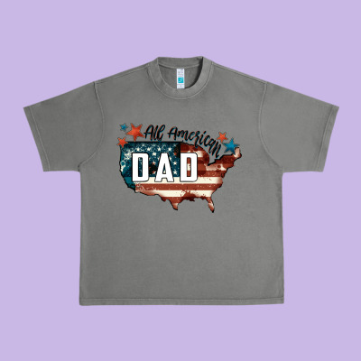 All American Dad Urban Heavy Tee Designed By Fadigitalartstudio