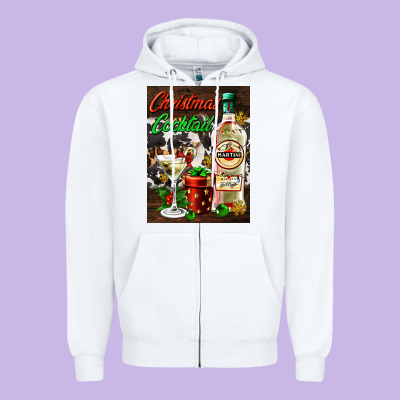 Christmas Cocktail Martini  Air Freshener Zipper Hoodie Designed By Adodesignshop