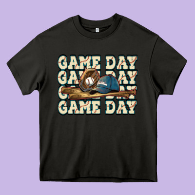 Game Day Baseball Heavy Core Tee Designed By Howdyjamesfarm