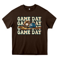 Chocolate Brown game day baseball Heavy Core Tee - HowdyJamesFarm