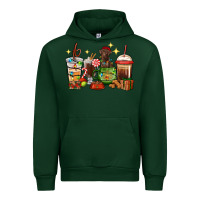 Forest Green Christmas coffee cups with Labrador Urban Hoodie - RanaPortraitStore