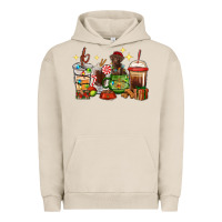 Pigment French Oak Christmas coffee cups with Labrador Urban Hoodie - RanaPortraitStore