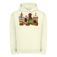 Pigment Pistachio Christmas coffee cups with Labrador Urban Hoodie - RanaPortraitStore