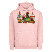 Pigment Salmon Christmas coffee cups with Labrador Urban Hoodie - RanaPortraitStore