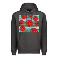 Charcoal Heather Western Roses Premium Hoodie - LillyAllenDesigns