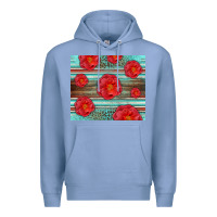 Colony Blue Western Roses Premium Hoodie - LillyAllenDesigns