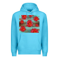 Ocean Blue Western Roses Premium Hoodie - LillyAllenDesigns