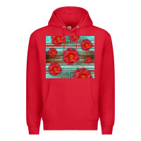 Red Western Roses Premium Hoodie - LillyAllenDesigns