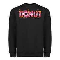 Black donut with donut and hearts Heavyweight Sweatshirt - AdoDesignShop