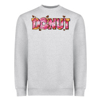 Heather Grey donut with donut and hearts Heavyweight Sweatshirt - AdoDesignShop
